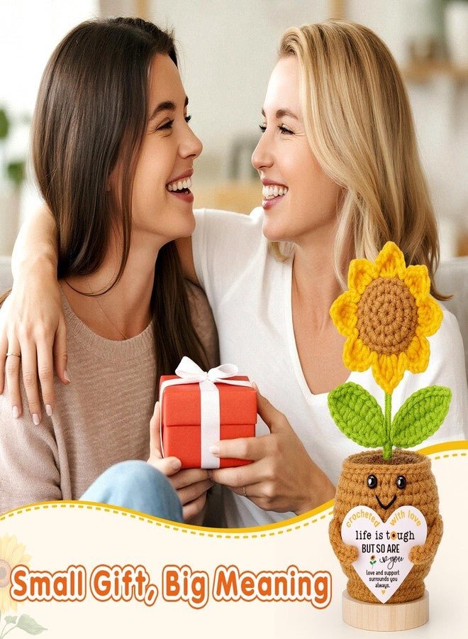 IDEGIFT Christmas Inspirational Gifts Crochet Sunflower for Women, Get Well Gifts for Friends Sister Besties Mom, Thinking of You Feel Better Cheer Up Gift for Her, Strength Resilience Christmas Xmas Presents - Image 3